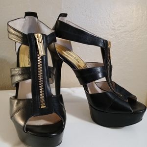 Michael Kors Black zip up high heel sandle